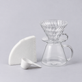 Hario V60 glass dripper, server, filters and measuring spoon set